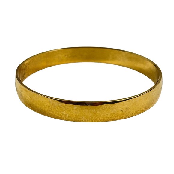 Crown Trifari Elegant Gold Plated Bangle Bracelet - Unisex Classic Design - Picture 4 of 9